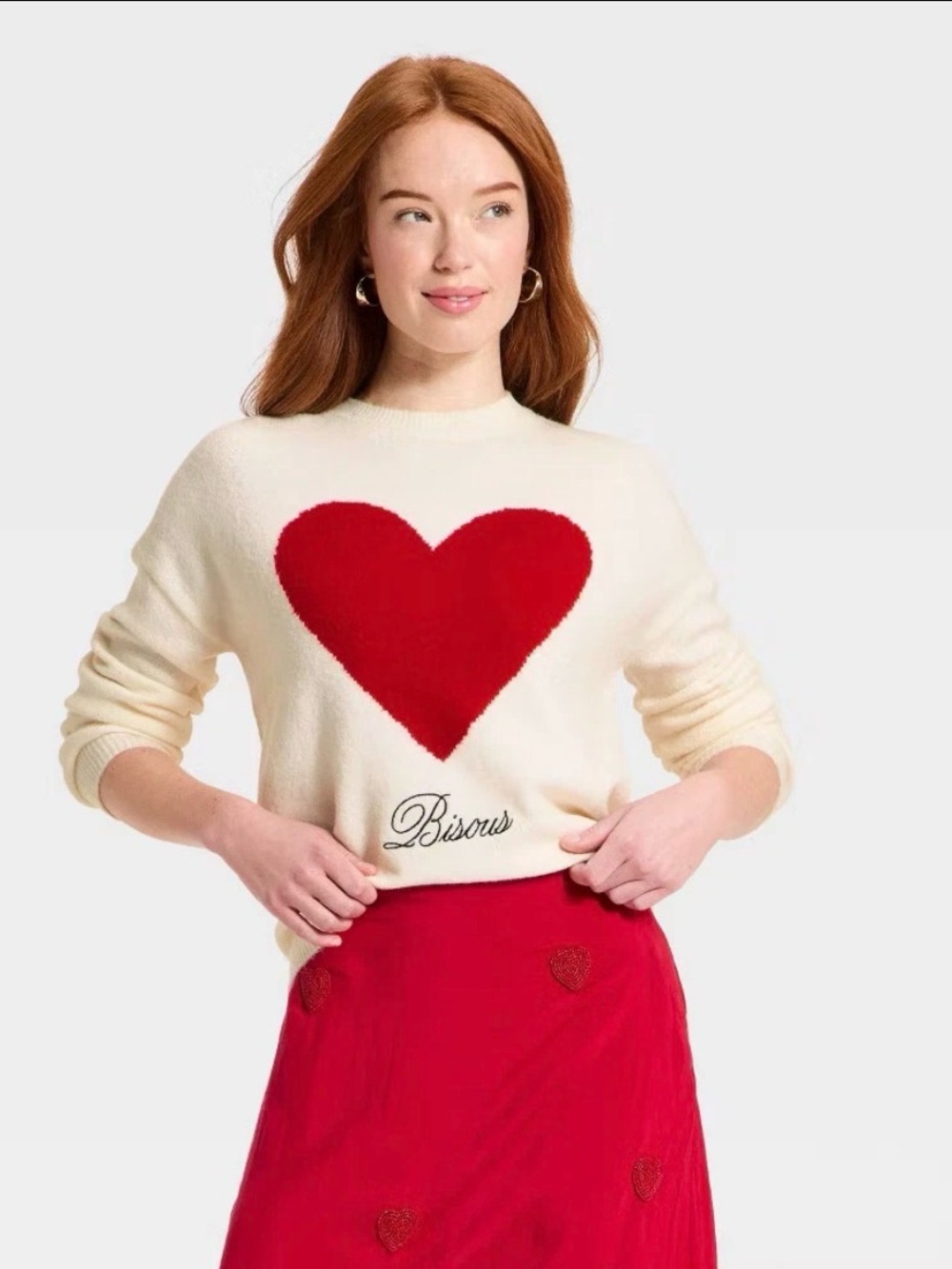 A New Day Womens Valentine Pullover Heart Sweater